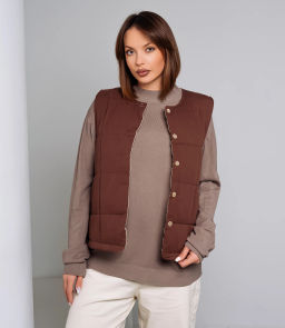 Жилет #КТ8358, коричневый