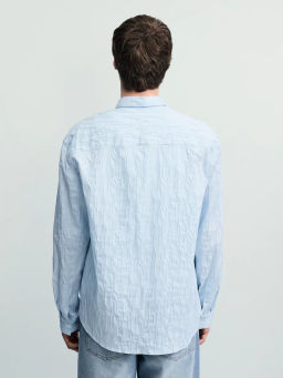 Рубашка в полоску из жатой ткани / Zarina  фото 5