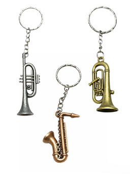 Цена за 2 шт. Брелок металл. "Труба / Саксофон" (KL-1031)