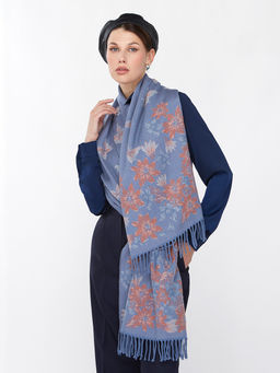 В составе ШЕРСТЬ и КАШЕМИР Большой, мягкий, теплый однотонный двусторонний палантин