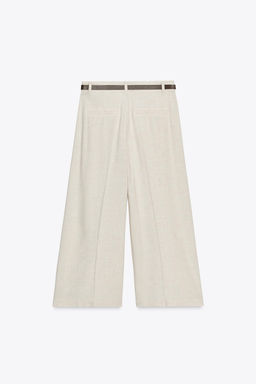 LINEN BLEND CULOTTES WITH BELT - Zara фото 6