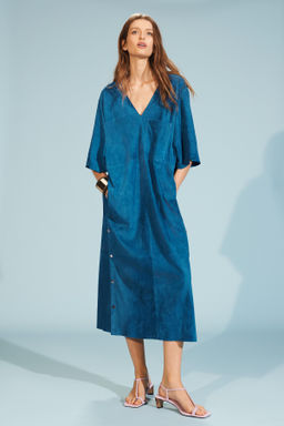 LIMITED EDITION SUEDE LEATHER KAFTAN DRESS