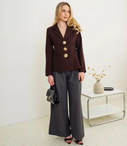Жакет #КТ8067, шоколадный - Dommod фото 4
