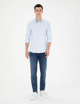 A__k Mavi Slim Fit Uzun Kollu G_mlek - Pierre cardin фото 4