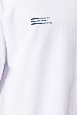 TRENDYOL MAN Beyaz Oversize Yaz? Bask?l? %100 Pamuklu T-Shirt TMNSS24TS00075 - Trendyolmilla фото 5