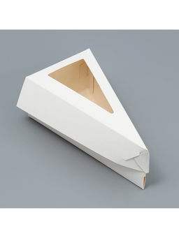 Цена за 10 шт. Коробка для торта с окном, кондитерская упаковка «Белая» 16 х 6 х 8 см