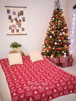 07101 Плед трикотажный (красный)