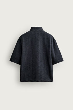 SOBRECAMISA BOXY FIT TEXTURA BORDADO / Marino - Zara фото 5