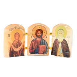 Икона из селенита триптих №8 135*65мм Радуга камня