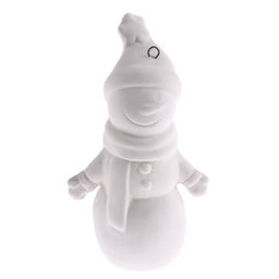 Ёлочная игрушка под раскраску Снеговик с подвесом, кисть