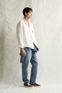 CAMISA RELAXED FIT ALGOD?N / Blanco - Zara фото 4