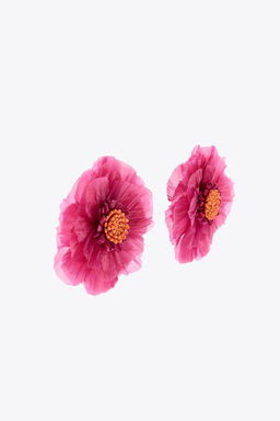 RAFFIA FLOWER EARRINGS - Zara фото 4