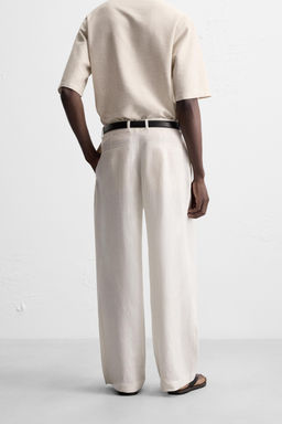 100% LINEN PLEATED TROUSERS - Zara фото 3