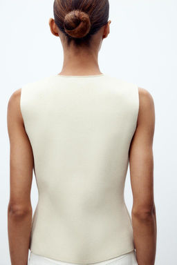 PLAIN KNIT WAISTCOAT TOP - Zara фото 11