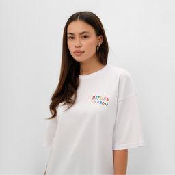 Футболка женская MIST Rainbow, размер 46-48 (L-XL), белая