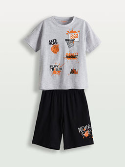 Bisiklet Yaka Erkek ?ocuk ?ortlu Pijama Tak?m?