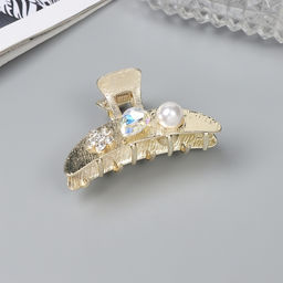 Цена за 6 шт. Крабик для волос «Либерти галант», дуга, 6 см, золото