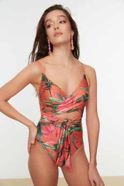 TRENDYOLMILLA Cicek Desenli Kruvaze Baglamal? Regular Mayo TBESS20MA0031  фото 13