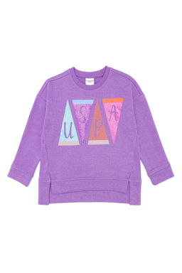 Сиреневая толстовка для девочек - U.s. polo assn фото 4