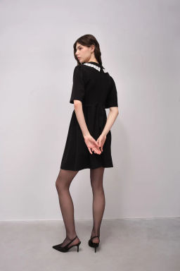 Черное платье-мини с воротником «Питер Пэн» - Incity фото 5