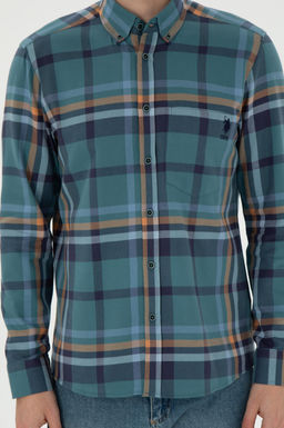 Мужская темно-зеленая рубашка с длинным рукавом Неожиданная скидка в корзине - U.s. polo assn фото 6