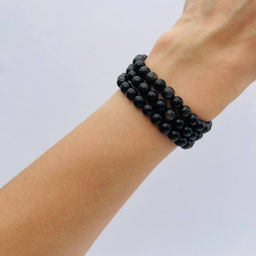 Бусины для украшений из серебристого Обсидиана 38 см