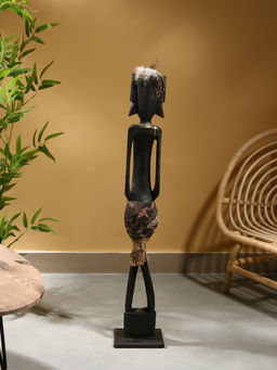 Сувенир интерьерный «Абориген», 19×14×100 см, дерево, чёрный