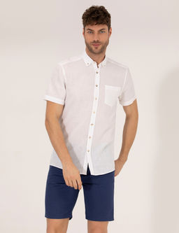 Beyaz Regular Fit K_sa Kollu G_mlek