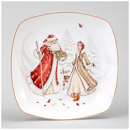 Блюдо Морозко квадратное 25x4 cm 85-2047 #НовыйГод /АРТИ-М/