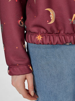 Теплый свитшот женский Mark Formelle x Ольга Бузова бордовый фото 6