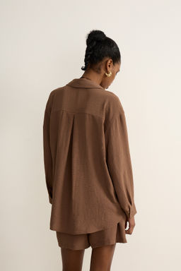 Рубашка оверсайз из жатого хлопка - Mollis фото 6