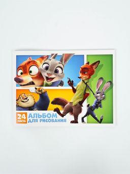 Цена за 3 шт. Альбом для рисования А4, 24 листа «Друзья», Зверополис