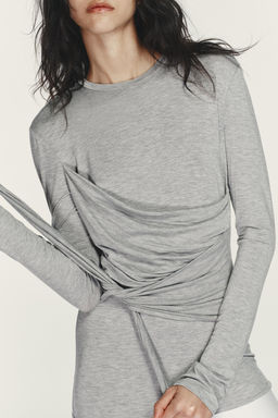 MIDI DRESS WITH TIE DETAIL - Zara фото 3