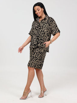 577 ЖЕНСКИЙ КОСТЮМ (шорты) (Черный с бежевым) - А-дина фото 4