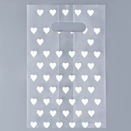 Цена за 20 шт. Пакет полиэтиленовый квадратный с вырубной ручкой, упаковка, "Сердечки", 25х35+16см ± 5% 60 мкм