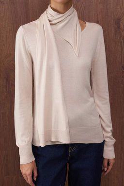 Ozel Koleksiyon Tas Merserize Gorunumlu Sal Yaka Detayl? Triko Kazak TWOAW26KZ00015 - Trendyolmilla фото 3