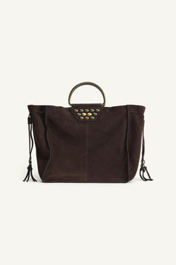 LIMITED EDITION SPLIT SUEDE STUDDED CITY BAG - Zara фото 4