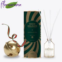 Набор ароматический тубус Морозное утро диффузор 50 мл + колокольчик елочная игрушка