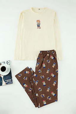 TRENDYOL MAN Grimelanj - Lacivert Ay?c?k Desenli Couple/Cift Orme Pijama Tak?m? TMNAW25PT00044
