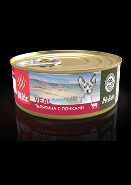 BLITZ конс. д/кошек Holistic Телятина почки паштет 100 г 1/24 АКЦИЯ
