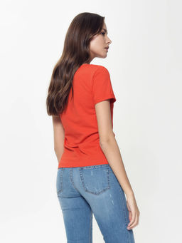 CONTE Хлопковая футболка с отложными манжетами LD 926 sunset orange