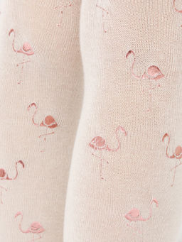 Цена за 3 пары! Колготки детские серого кремового цвета с фламинго - Mark formelle фото 4