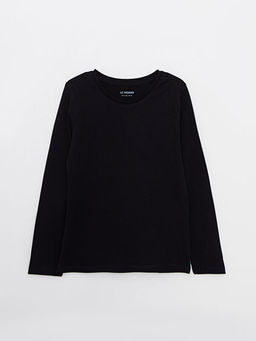 Bisiklet Yaka Basic Uzun Kollu K?z ?ocuk Ti??rt