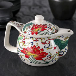 Чайник керамический заварочный с металлическим ситом «Лотос», 350 мл