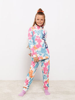 Dik Yaka Bask?l? Uzun Kollu K?z ?ocuk Pijama Tak?m? - Waikiki фото 3