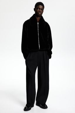 Chaqueta efecto pelo de corte holgado