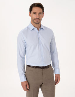 A__k Mavi Slim Fit %100 Pamuk Klasik Yaka Oxford G_mlek - Cacharel фото 3