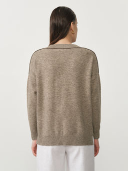 Джемпер из пуха яка 02056 серый