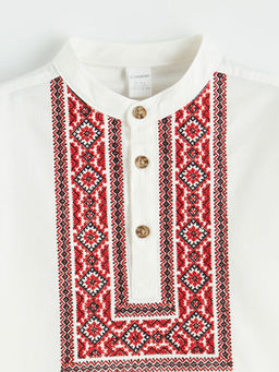 Hakim Yaka Erkek Bebek Nak??l? Poplin G?mlek