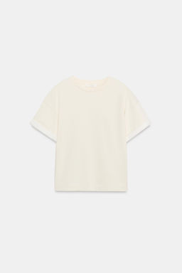 CAMISETA HEAVY COTTON MANGA CORTA / Crudo - Zara фото 5